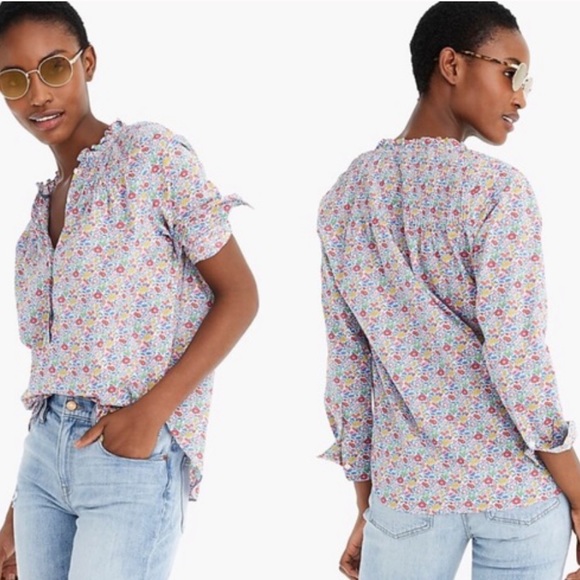 J. Crew Tops - J.CREW Liberty Print Favourite Flowers Popover Top